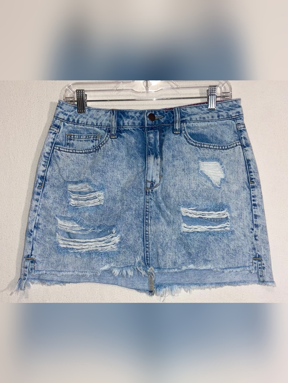 Forever 21 Distressed Denim Mini Skirt